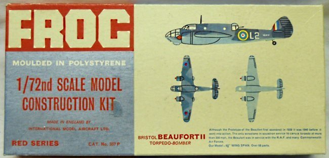 Frog 1/72 Bristol Beaufort II Torpedo Bomber Red Series, 337P plastic model kit